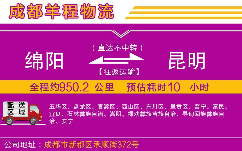 綿陽(yáng)到昆明物流公司