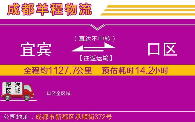 宜賓到硚口區(qū)物流公司