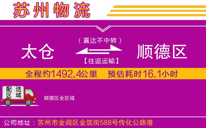 太倉到順德區(qū)物流公司