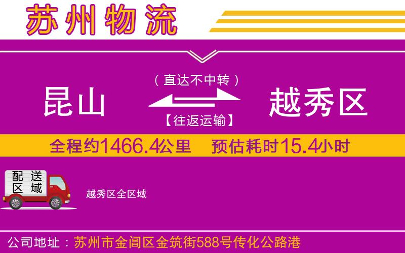 昆山到越秀區(qū)物流公司