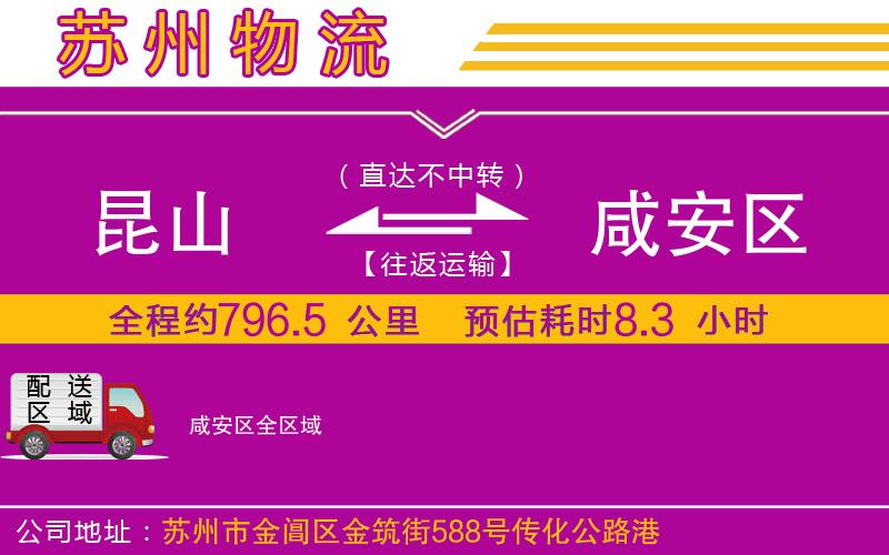 昆山到咸安區(qū)物流公司
