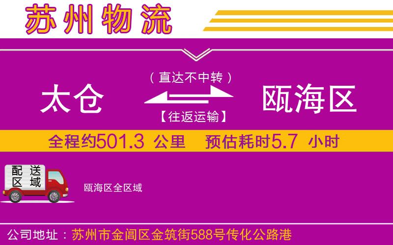 太倉到甌海區(qū)物流公司