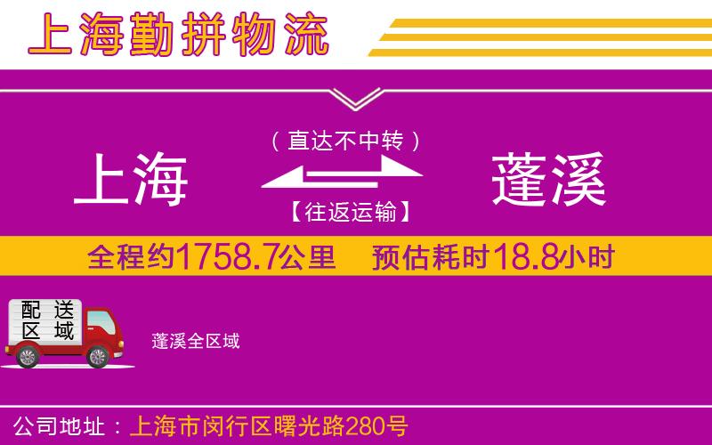 上海到蓬溪貨運公司