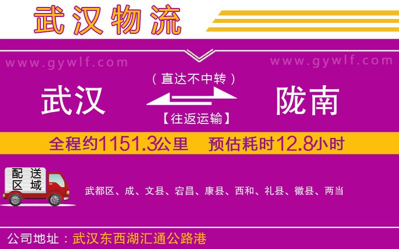 武漢到隴南物流公司