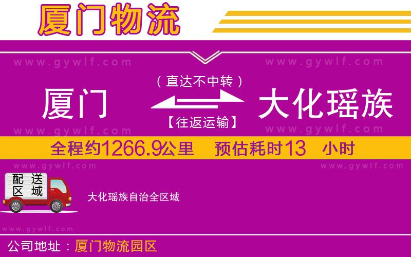 廈門(mén)到大化瑤族自治物流公司