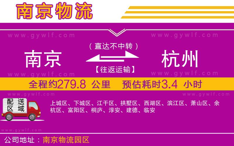 南京到杭州物流公司