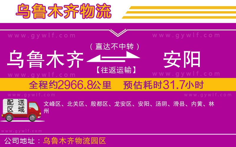 烏魯木齊到安陽物流公司