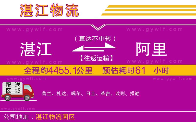 湛江到阿里物流公司