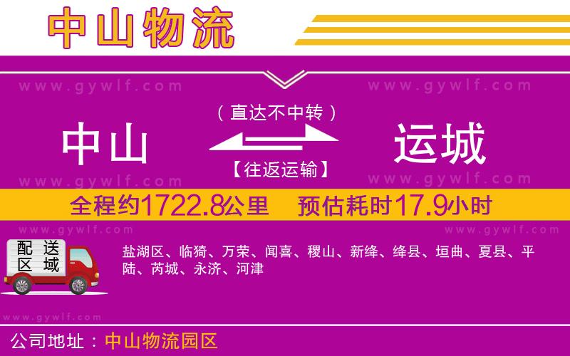 中山到運城物流公司