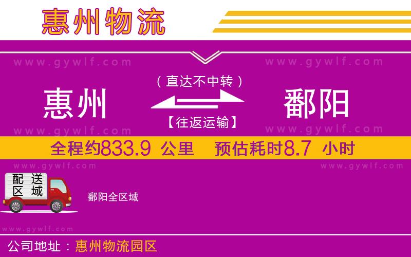 惠州到鄱陽物流公司