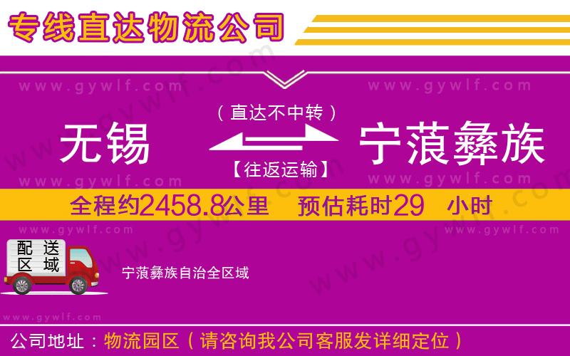 無錫到寧蒗彝族自治物流公司