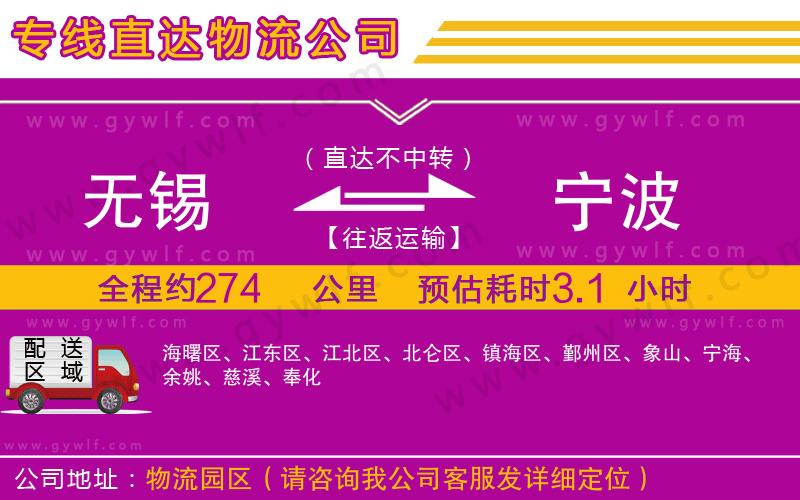 無錫到寧波物流公司