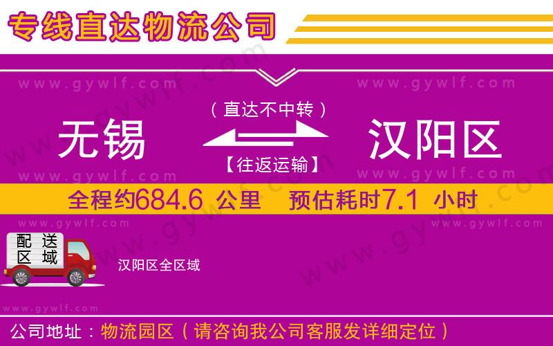 無錫到漢陽區(qū)物流公司