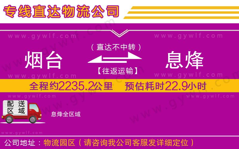 煙臺(tái)到息烽物流公司