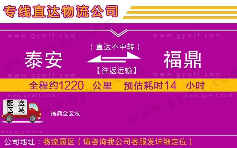 泰安到福鼎物流公司