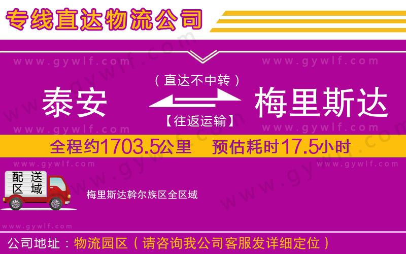 泰安到梅里斯達斡爾族區(qū)物流公司