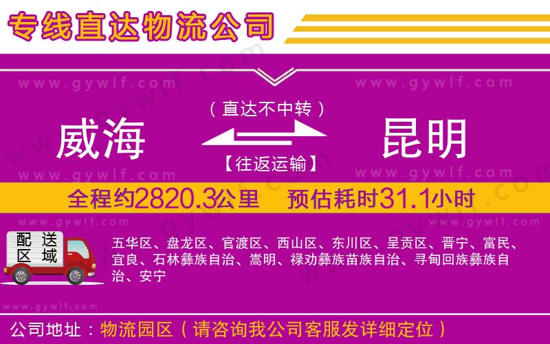 威海到昆明物流公司