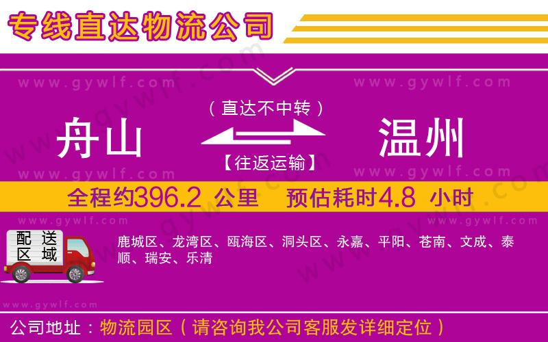 舟山到溫州物流公司