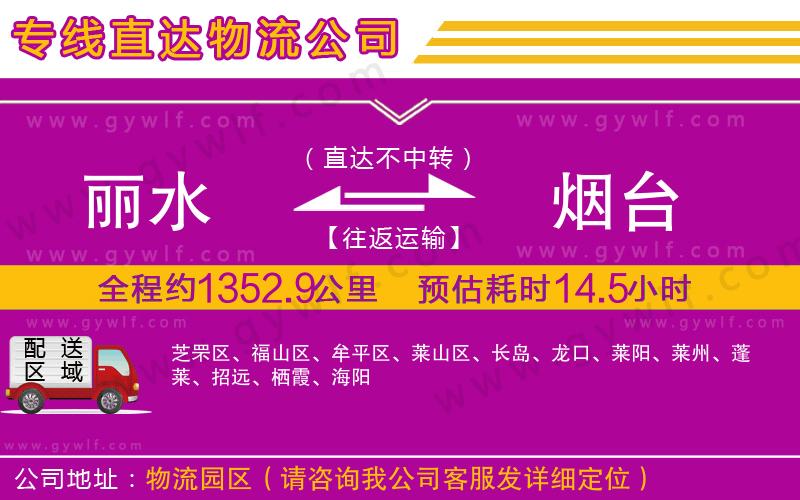 麗水到煙臺(tái)物流公司