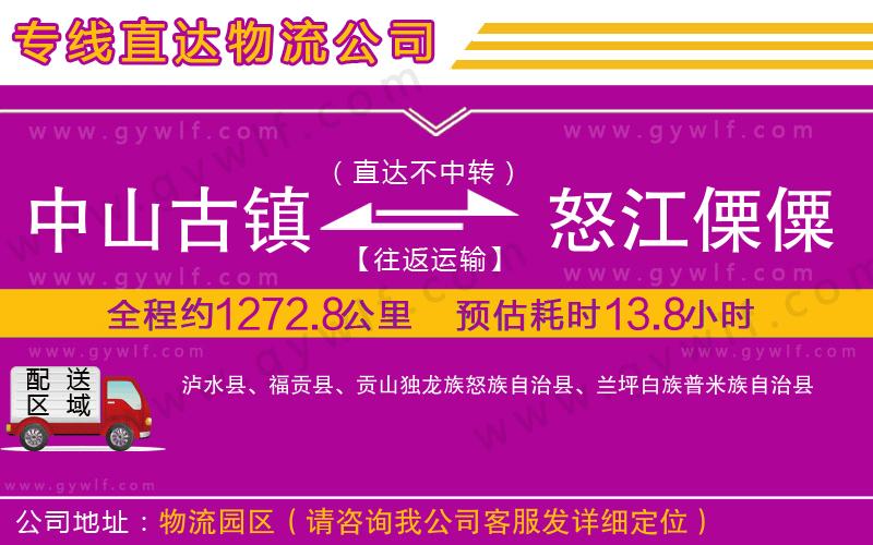 中山古鎮(zhèn)到怒江傈僳族自治州物流公司