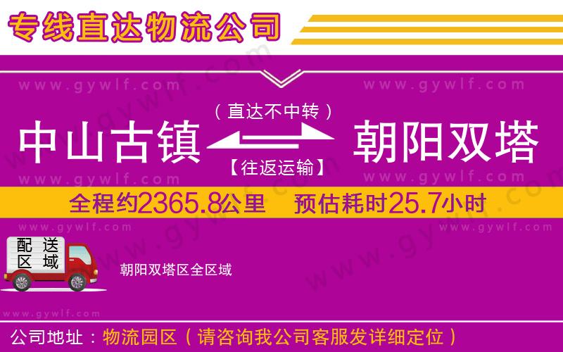 中山古鎮(zhèn)到朝陽雙塔區(qū)物流公司