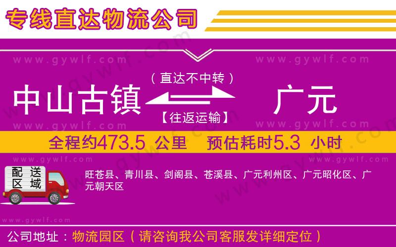 中山古鎮(zhèn)到廣元物流公司