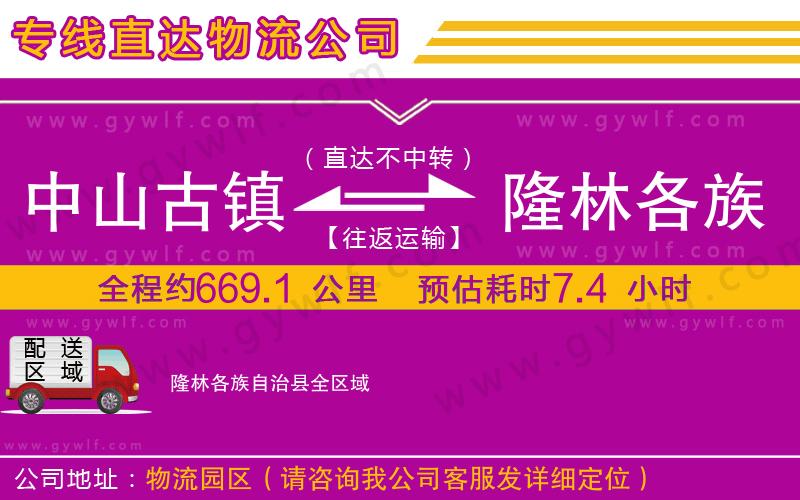中山古鎮(zhèn)到隆林各族自治縣物流公司