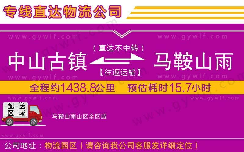 中山古鎮(zhèn)到馬鞍山雨山區(qū)物流公司
