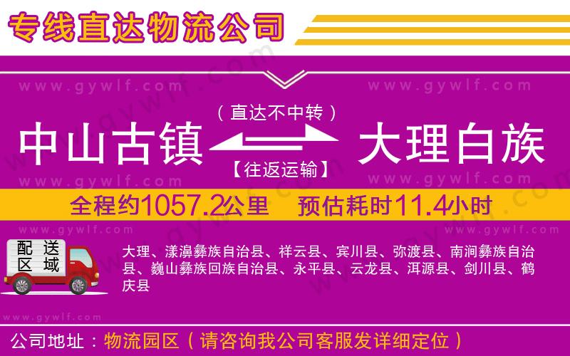 中山古鎮(zhèn)到大理白族自治州物流公司