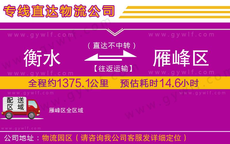 衡水到雁峰區(qū)物流公司