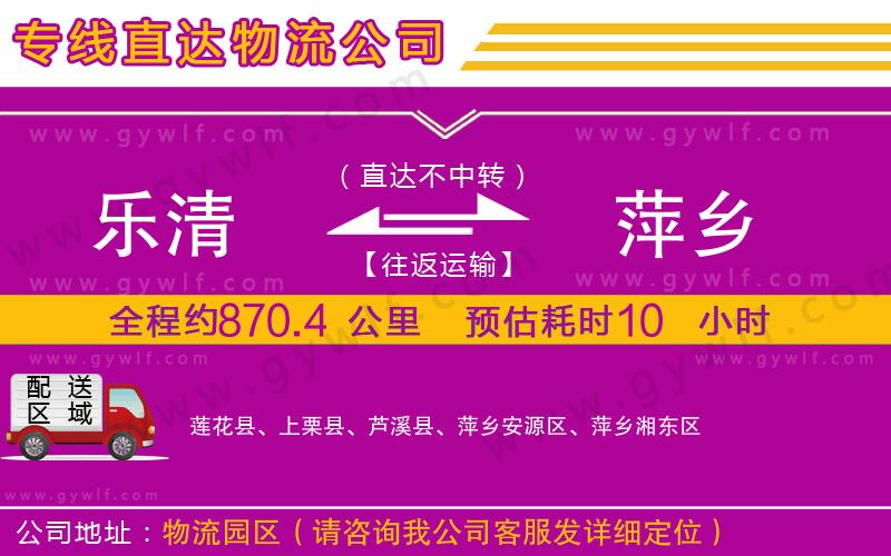 樂(lè)清到萍鄉(xiāng)物流公司