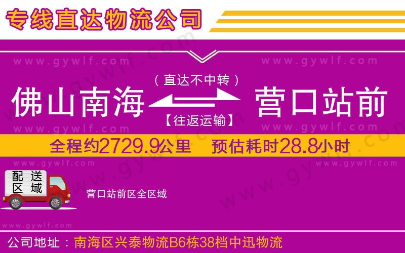 佛山南海到營口站前區(qū)物流公司