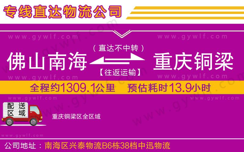 佛山南海到重慶銅梁區(qū)物流公司