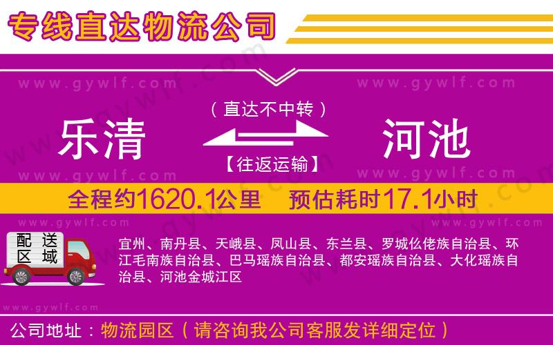 樂清到河池物流公司