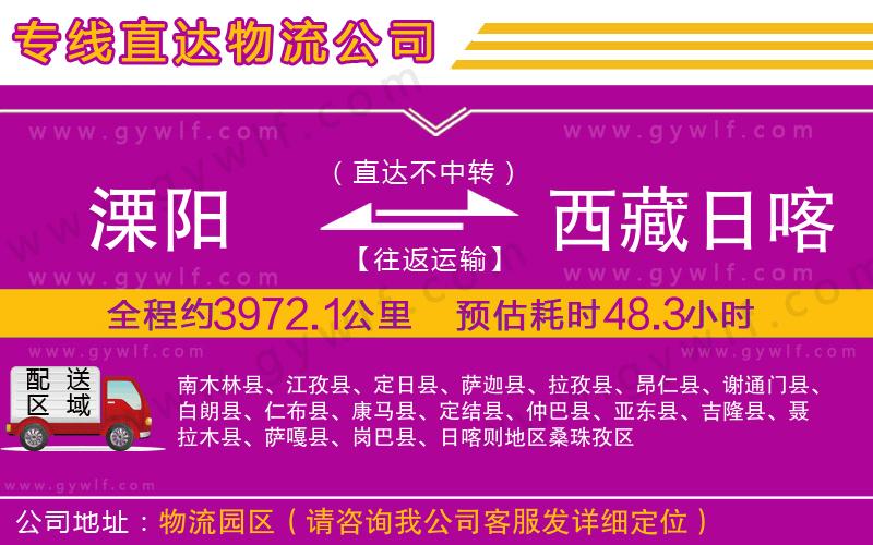 溧陽到西藏日喀則地區(qū)物流公司