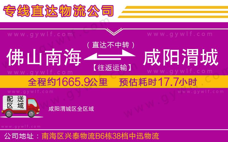 佛山南海到咸陽(yáng)渭城區(qū)物流公司