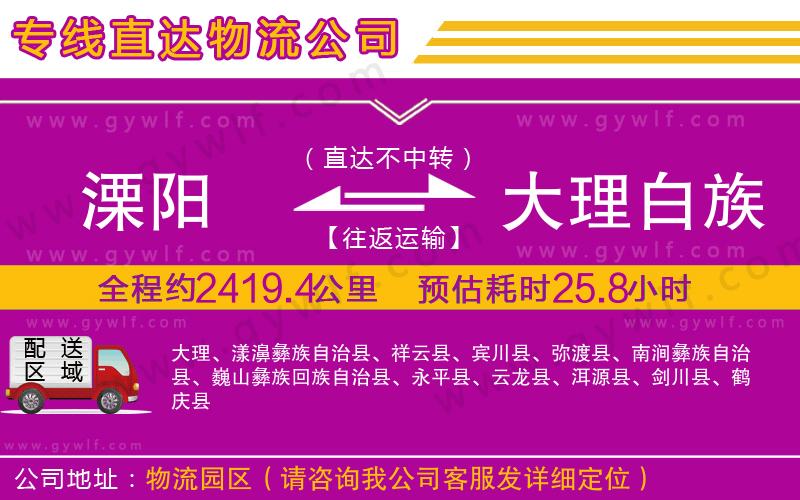 溧陽(yáng)到大理白族自治州物流公司