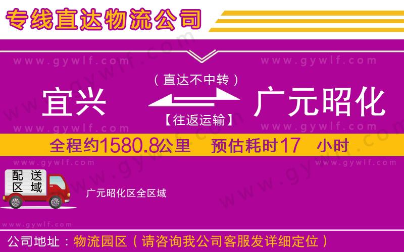 宜興到廣元昭化區(qū)物流公司