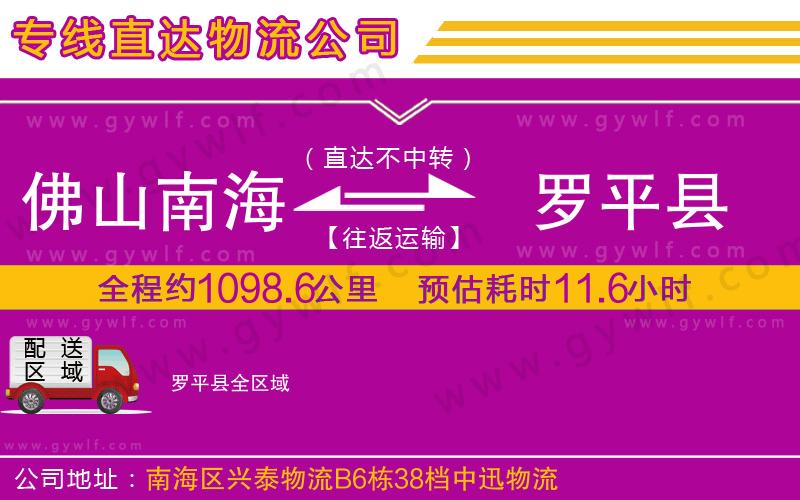 佛山南海到羅平縣物流公司