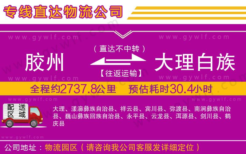 膠州到大理白族自治州物流公司