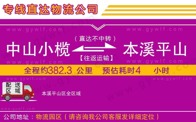 中山小欖到本溪平山區(qū)物流公司