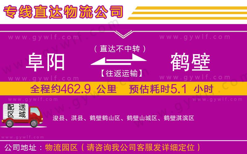 阜陽到鶴壁物流公司