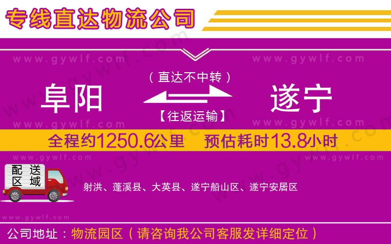 阜陽到遂寧物流公司