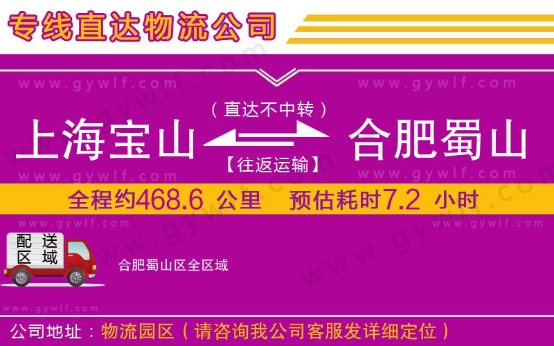 上海寶山區(qū)到合肥蜀山區(qū)物流公司