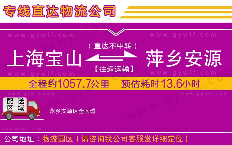 上海寶山區(qū)到萍鄉(xiāng)安源區(qū)物流公司