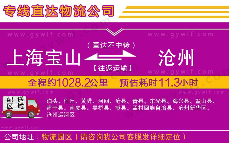 上海寶山區(qū)到滄州物流公司