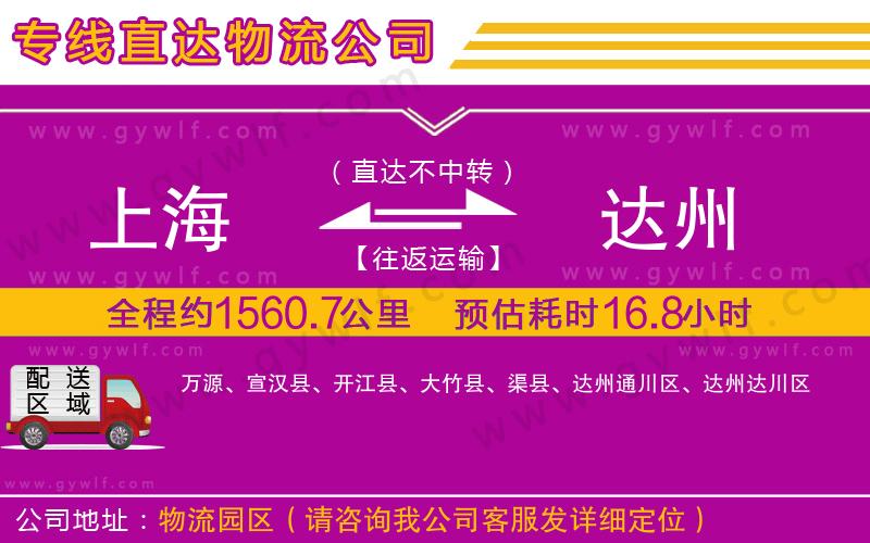 上海到達州物流專線