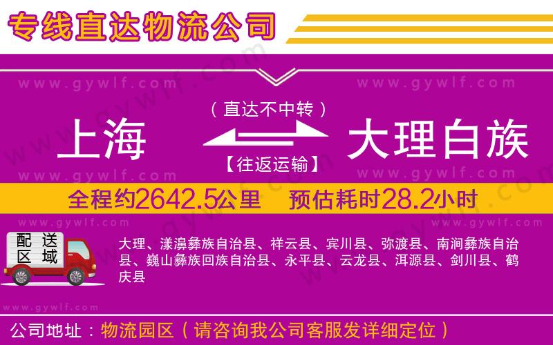 上海到大理白族自治州貨運(yùn)專線