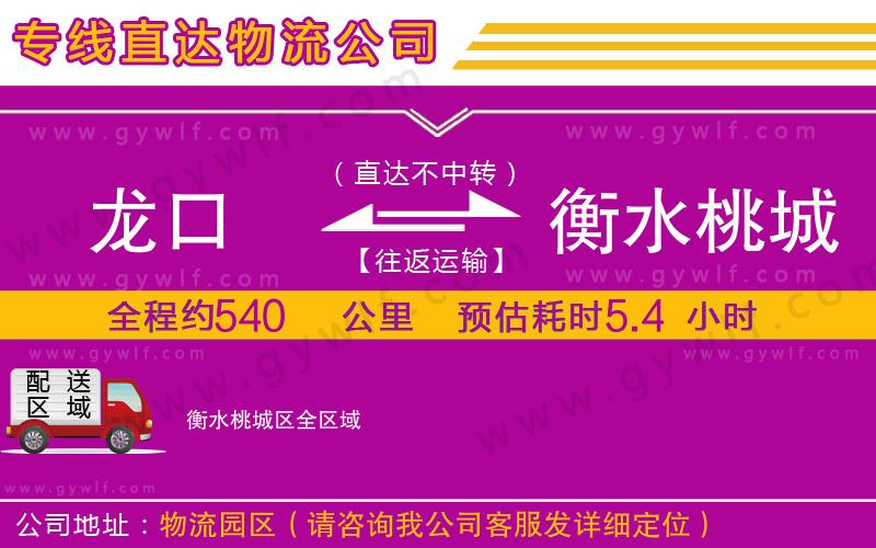 龍口到衡水桃城區(qū)物流公司