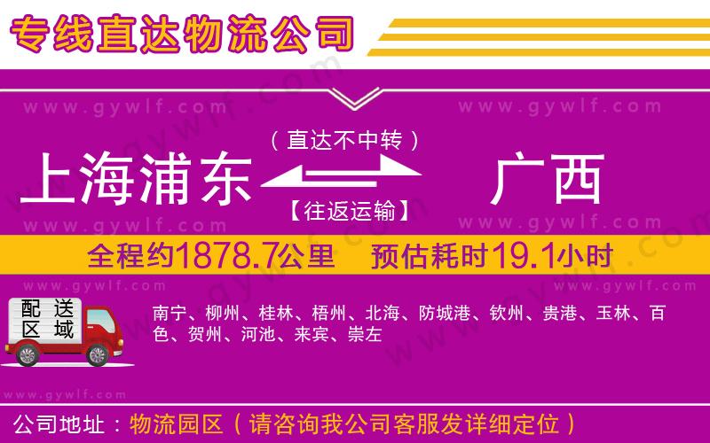 上海浦東區(qū)到廣西物流公司